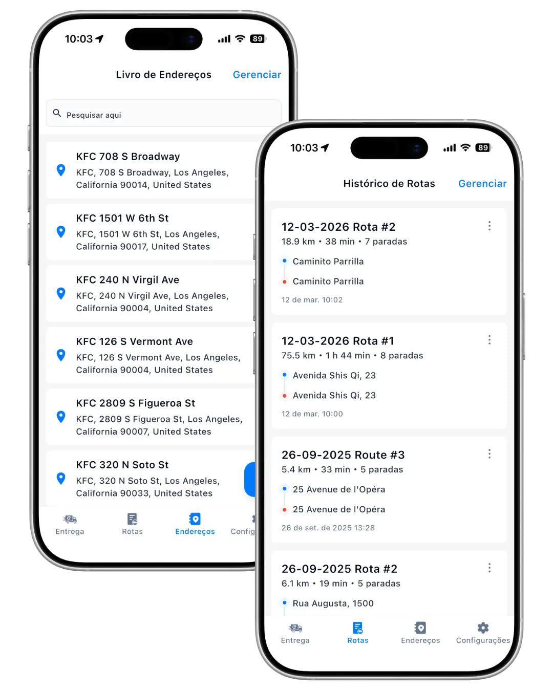 Reaproveite rotas antigas e paradas salvas